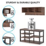 Coat Rack Shoe Bench Set, Hall Tree with Wall Mounted Shelf - Image 6