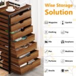 7 Drawer Chest, Industrial Storage Dresser Cabinet with Metal Legs - Image 8