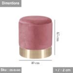 Pouf Rio Plush Fabric - Pink - Image 2