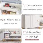 Shoe Bench, Entryway Storage Bench with Cabinet and Shelf - Image 7