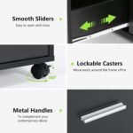 File Cabinet, 3 Drawer Lateral Filing Cabinet with Lock & Wheels - Image 7