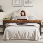 Overbed Table, Mobile Laptop Desk with Adjustable Tilt Board - Image 5