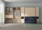 Vertical folding double bed with sofa DIVERSO series and wardrobe