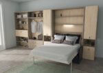 Vertical folding double bed with sofa DIVERSO series and wardrobe - Image 3
