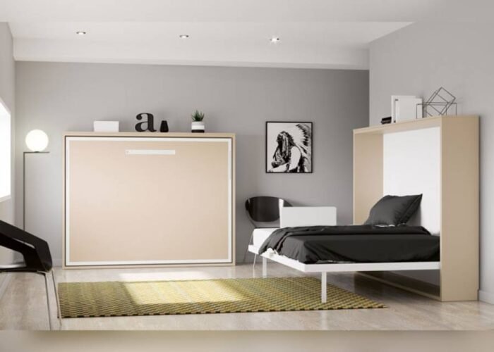 Horizontal folding double bed 150x190 - Image 1