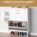 Shoe Cabinet with Floating Shelf, Modern 3 Drawers Shoe Organizer - Image 6