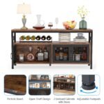 Sideboard Buffet Table Bar Cabinet with 4 Mesh Doors - Image 7