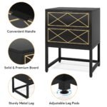 Nightstand, Modern Bedside Table Sofa End Table with 2 Drawers - Image 7