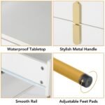 Nightstand, Modern Bedside End Sofa Table with 2 Drawers - Image 7