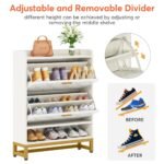 Shoe Cabinet with Cubby Coat Rack and 2 Flip Drawers - Image 6