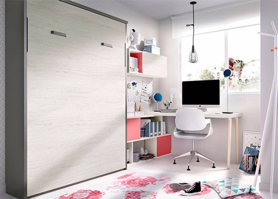 8100-cama-abatible-vertical-de-matrimonio-con-zona-de-estudio.jpg Vertical folding double bed with study area - Image 1