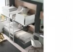 High horizontal folding bed with compact 4-drawer base. - Image 2