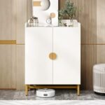 Shoe Cabinet, Slim Shoe Organizer with Doors and Adjustable Shelves - Image 5