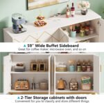 Sideboard Buffet, 59? Modern Kitchen Storage Cabinet with Doors - Image 6