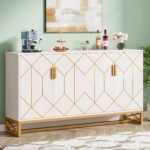 Sideboard Buffet, 59? Modern Kitchen Storage Cabinet with Doors