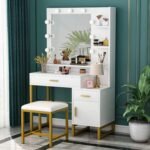 High quality MDF wood dresser with pouf - OSM-044