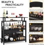 Bar Unit for Liquor, Home Entertainment Bar with Storage and Footrest - Image 7