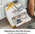 Nightstand, 26? Bedside Table with Drawer & Large Cabinet - Image 5