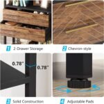 Bookshelf, 4-Tier Industrial Bookcase with 2 Drawers & LED Light - Image 7