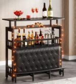 Bar Unit for Liquor, Home Entertainment Bar with Storage and Footrest - Image 4