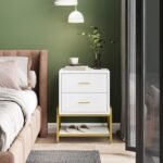 Nightstand, Modern Bedside End Table with 2 Drawers & Shelf - Image 5