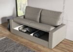 Double folding bed with lift-up sofa and hanging table - Image 2
