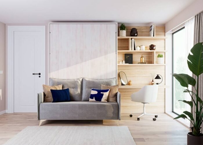 Double folding bed with sofa and study area - Image 1