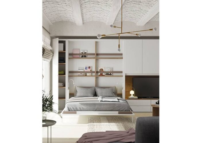 Horizontal folding double bed integrated into the living room - Image 1