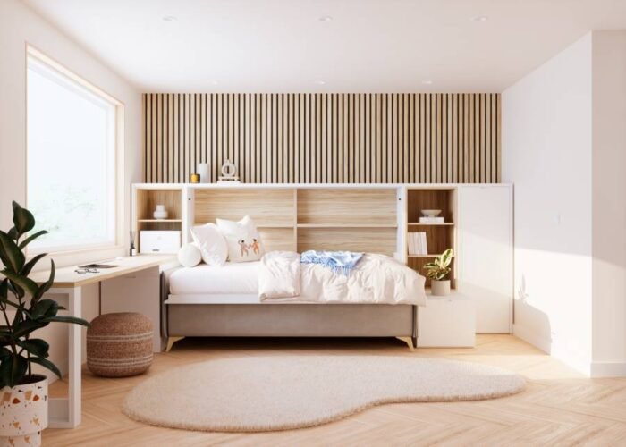 Sofa with fold-down bed and desk - Image 1