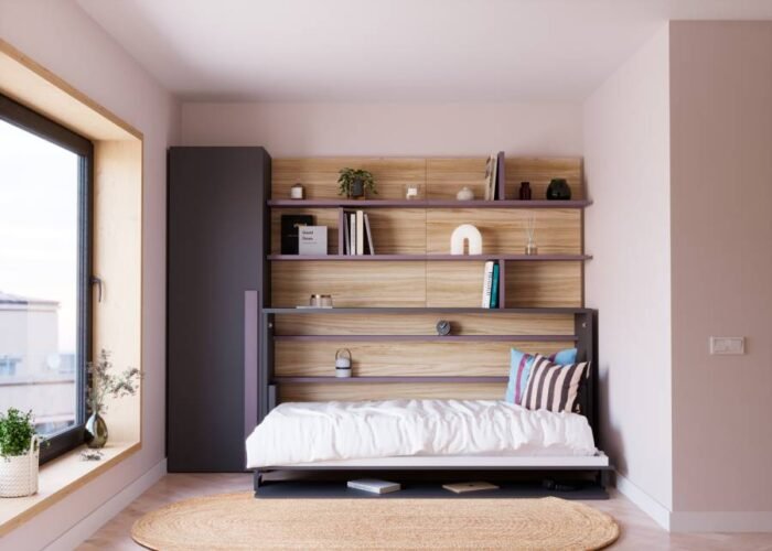 Folding bed with integrated table - Image 2