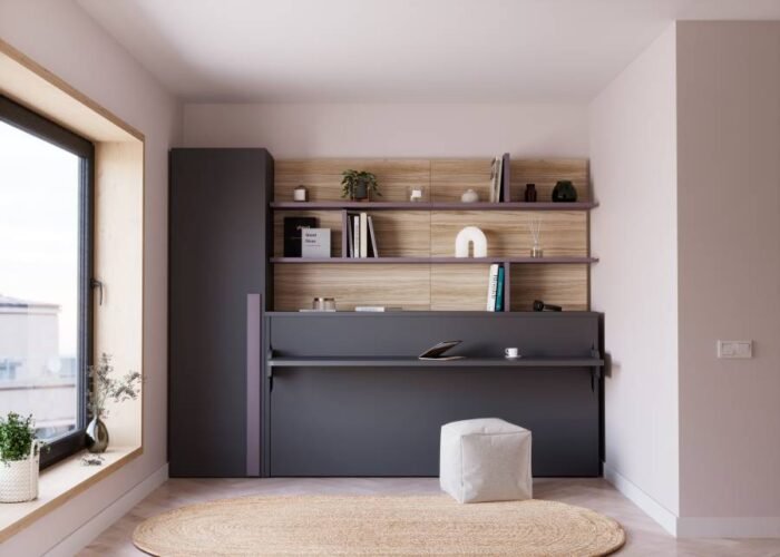 Folding bed with integrated table - Image 1