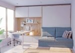 Murphy bed with sofa and desk