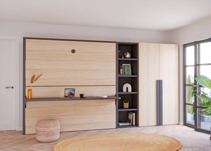 Folding bunk bed with integrated desk and wardrobe - Image 2