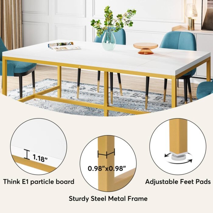 Conference Table, 6FT Rectangle Meeting Table Executive Desk - Image 7