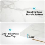 Executive Desk, 63? Modern Computer Office Desk with Faux Marble Top - Image 7