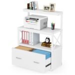 File Cabinet, Lateral Printer Stand with Drawer & Shelves