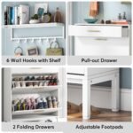 Shoe Cabinet with Floating Shelf, Modern 3 Drawers Shoe Organizer - Image 7