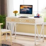 Computer Desk, Modern Writing Table Vanity Desk with Drawers - Image 4