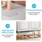 Shoe Cabinet, 4 Tier Shoe Storage Organizer with Drawer & Doors - Image 7