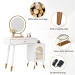 Vanity, Makeup Dressing Table with Drawer and Storage Cabinet - Image 8