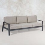 AEGEAN 80" Metal Outdoor Couch With Cushions by Real Flame - Image 2
