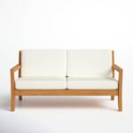 Adagio Outdoor Solid Teak Wood 2-Person Sofa with Cushions