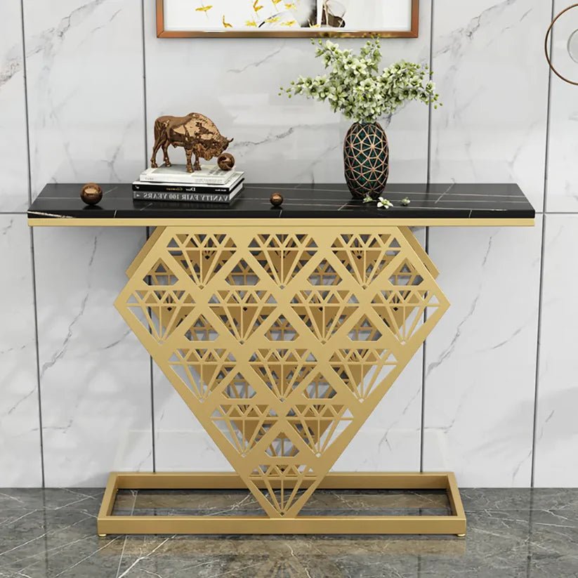 Al-Easria.Console.82.jpg Marie console with electrostatic paint (black MDF wood) - Image 1