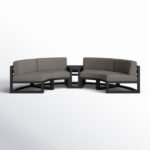 Bergeron Outdoor Curved Patio Sectional with Sunbrella Cushions