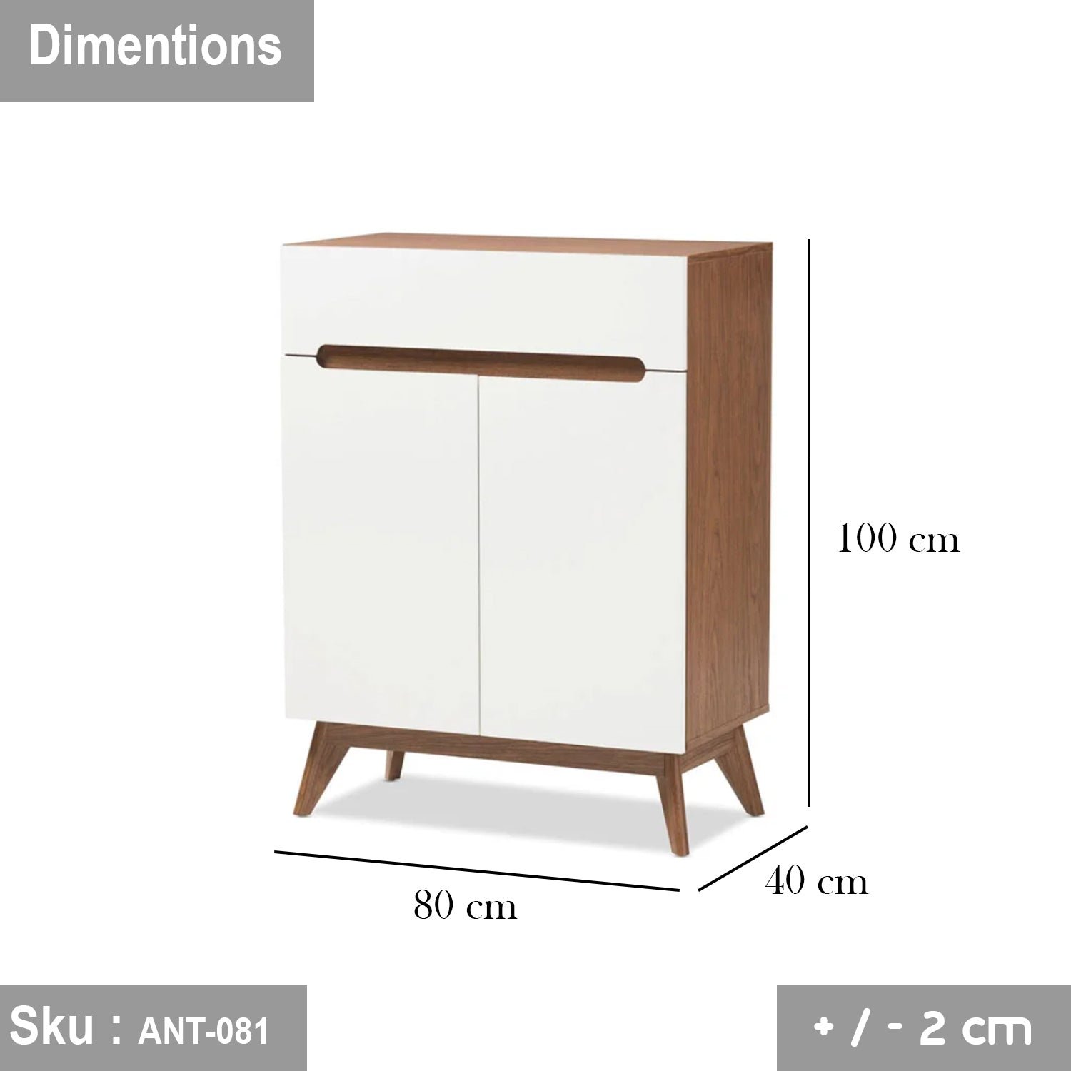 80cmX40cm High Quality MDF Wooden Shoe Rack - ANT-081 - Image 3