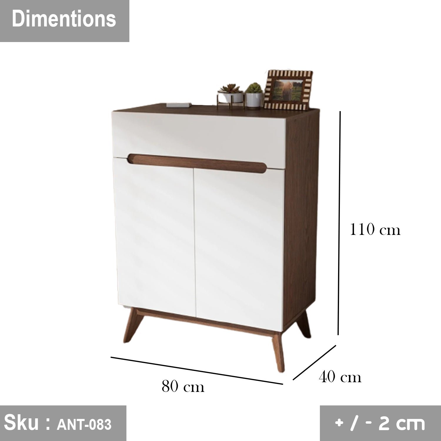 80cmX40cm High Quality MDF Wooden Shoe Rack - ANT-083 - Image 3