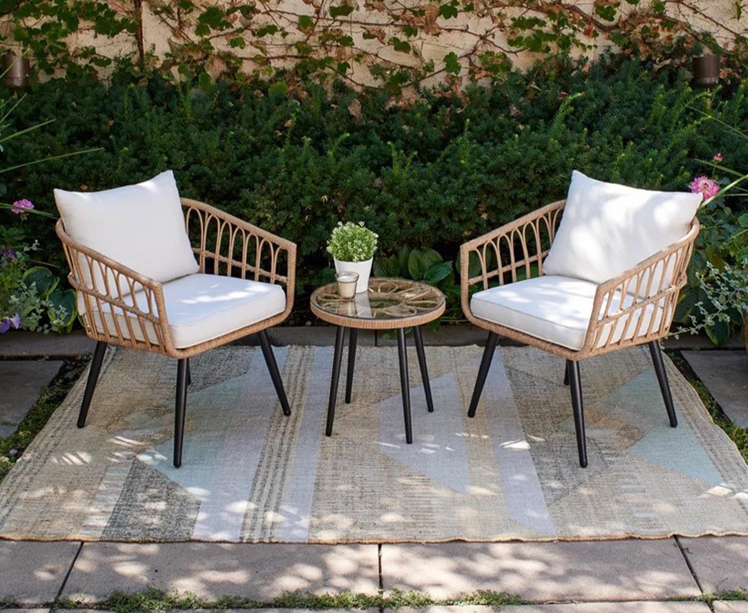 Sydney One Rattan Set of 2 Chairs and Table - Image 1