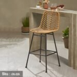 Beige Brita Rattan Bar Chair
