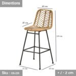Beige Brita Rattan Bar Chair - Image 4
