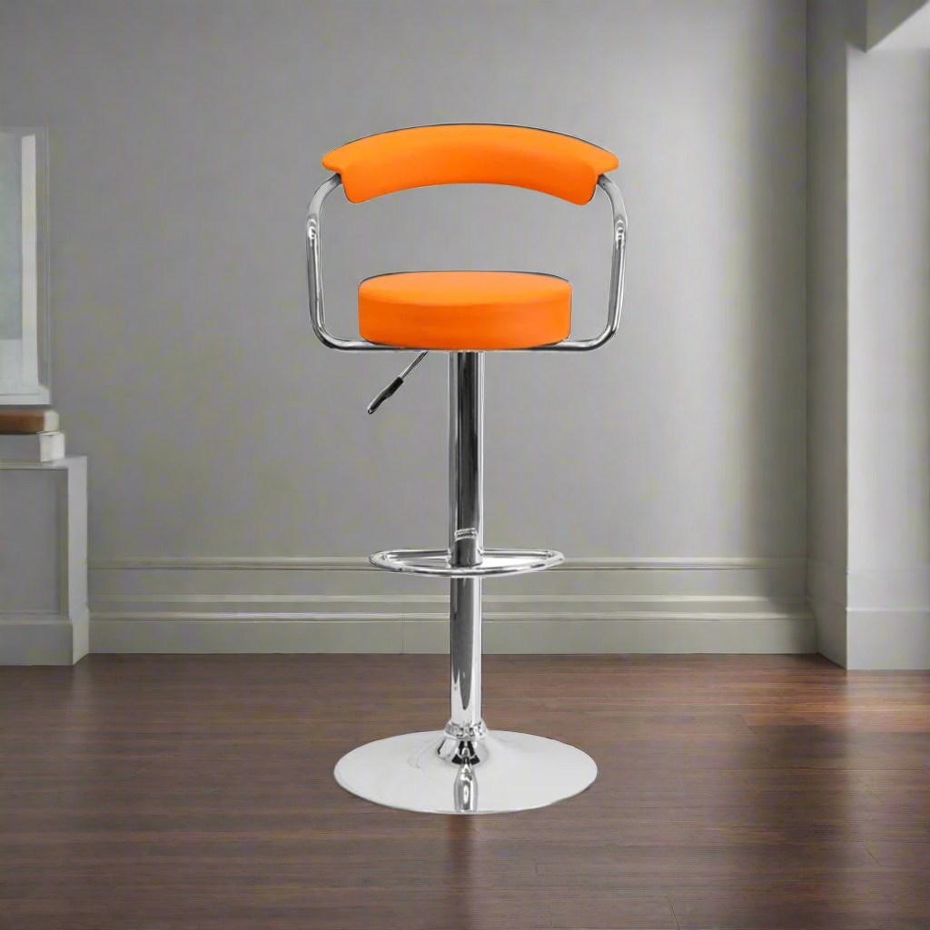 Rosso Hydraulic Orange Bar Chair - Image 1